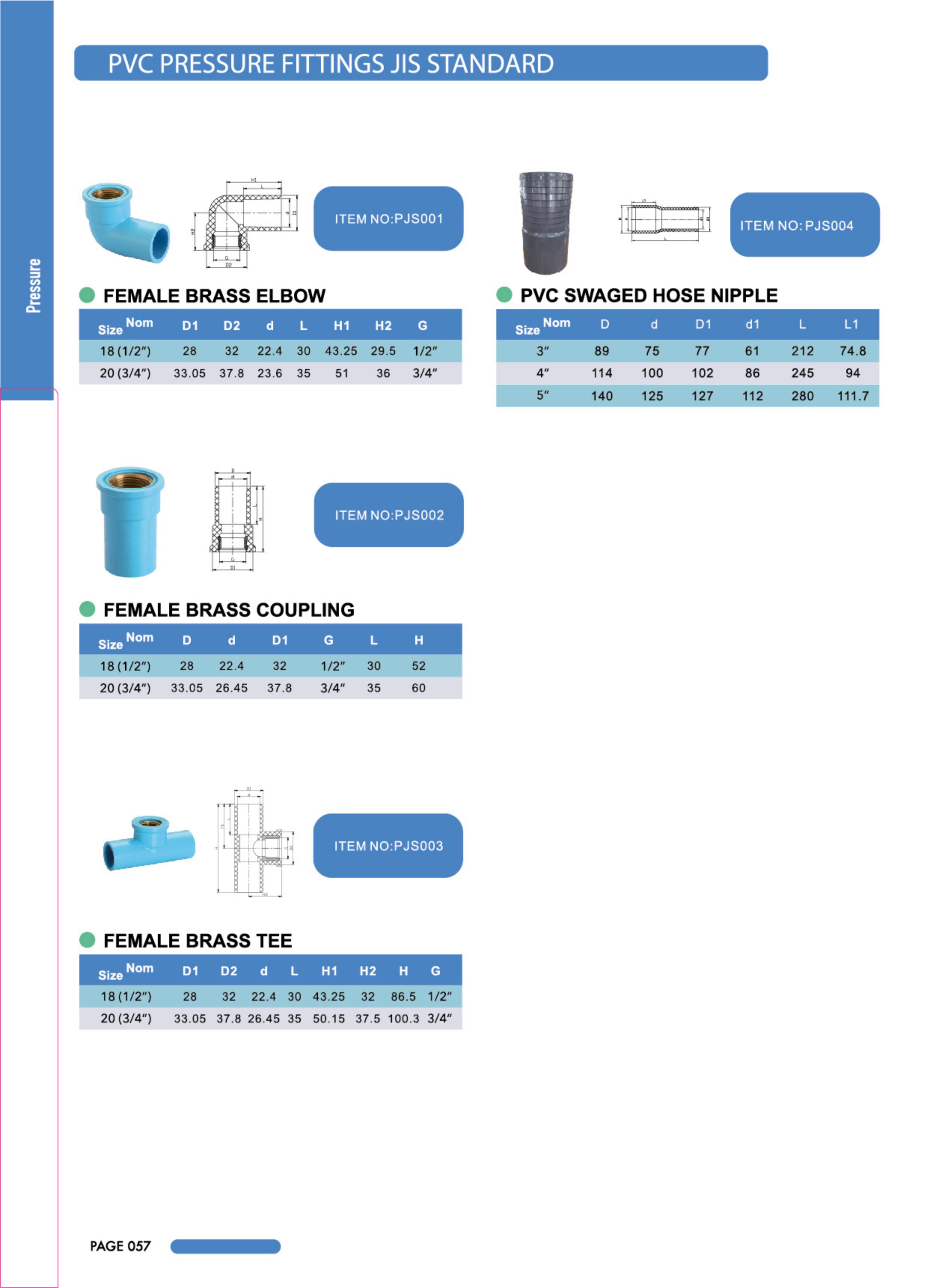 PVC PRESSURE FITTINGS JIS STANDARD From China Manufacturer ERA Pipes