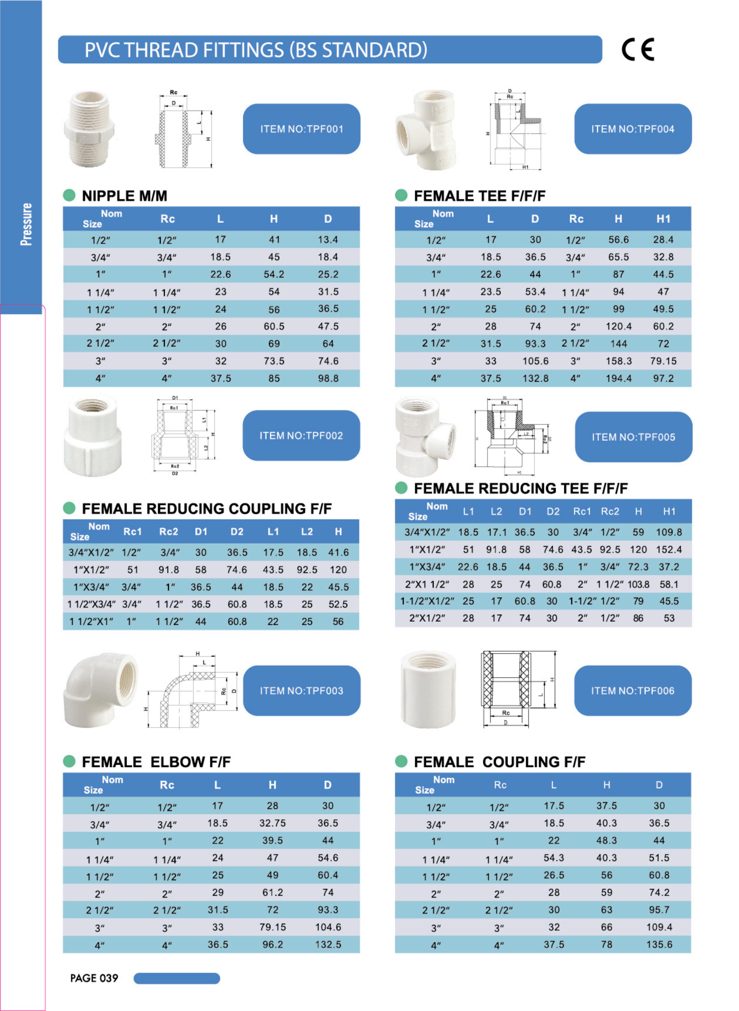 PVC PIPES&THREAD FITTINGS BS STANDARD from China Manufacturer The